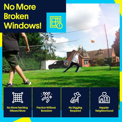 Soccer Goal Net & Backstop Net Rebounder for Backyard All-in-ONE